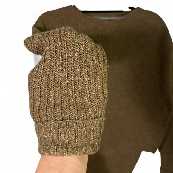 Brochu Walker Thandee Asymmetrical Wool Blend Sweater in Forest Green - Picture 3 of 8